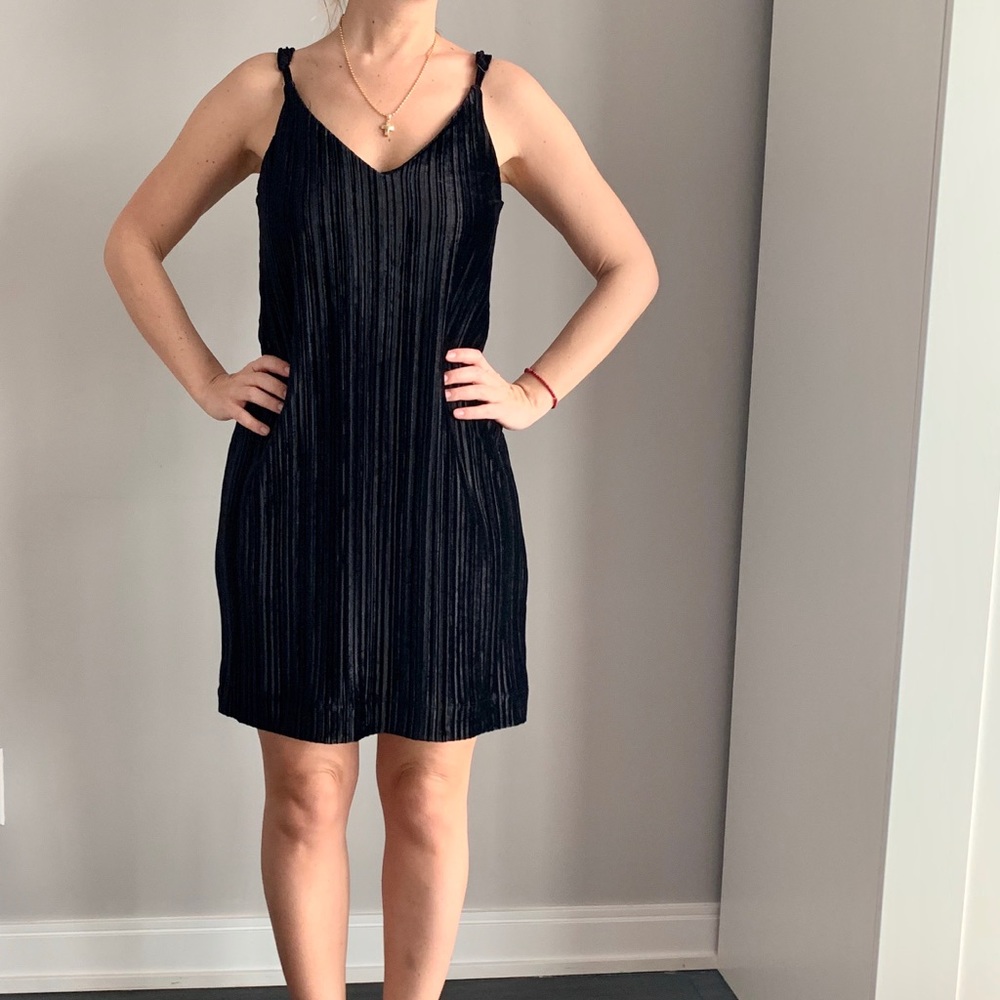 Velvet little black dress